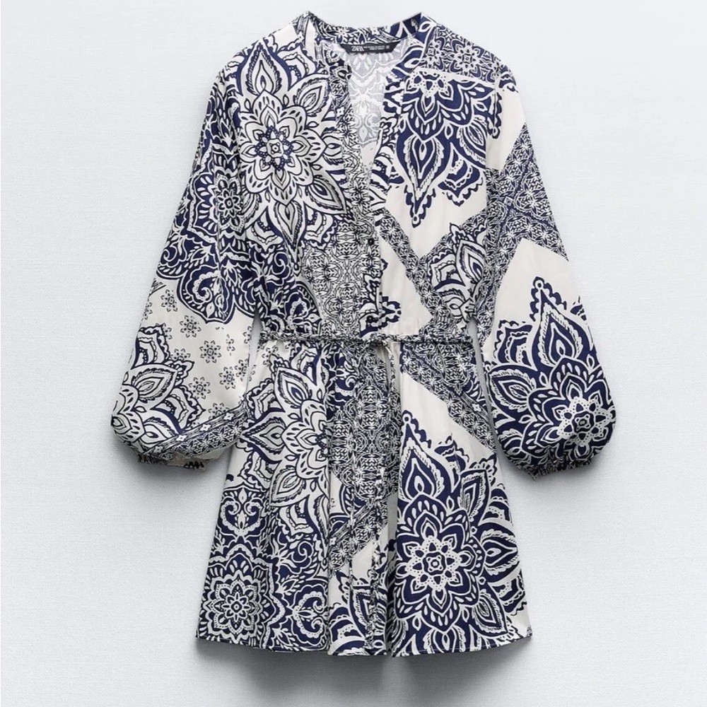 Zara Printed Mini Dress NWT